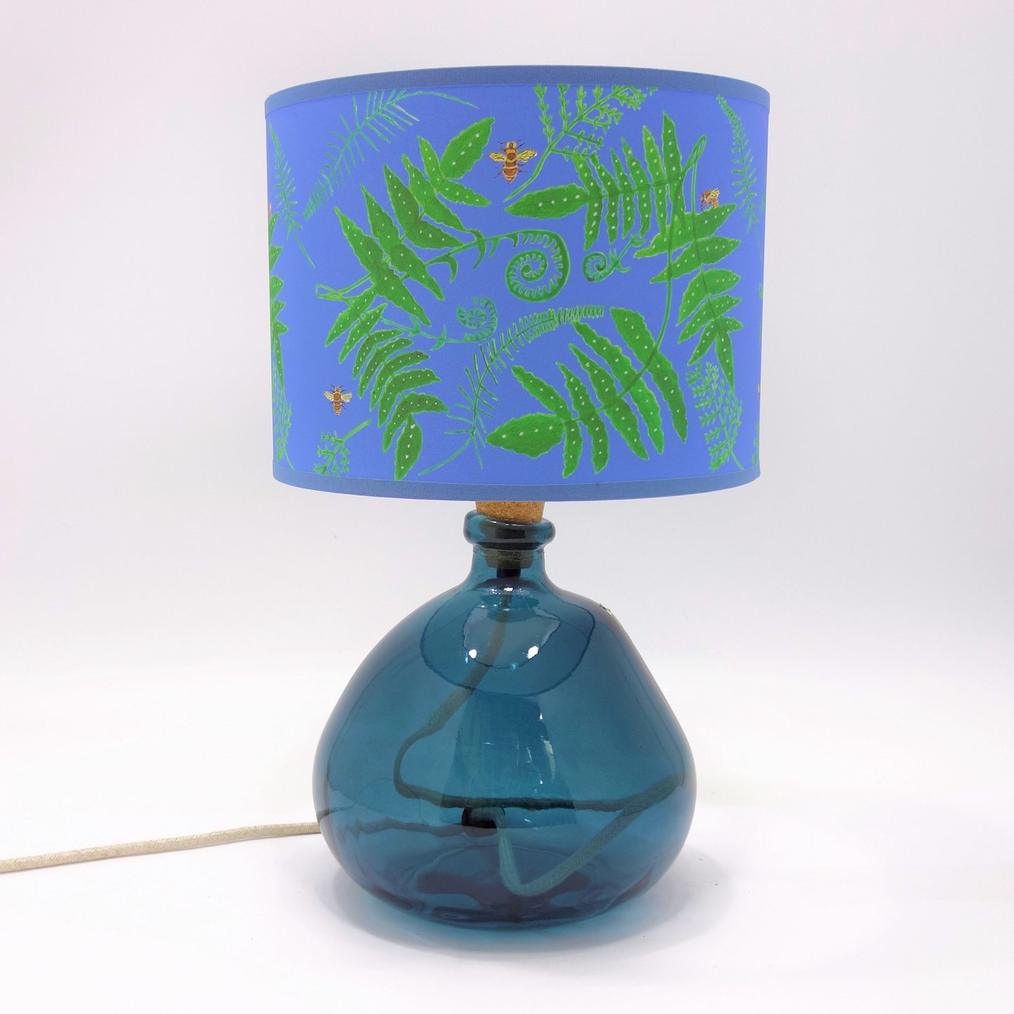 Recycled Glass Lamp Petrol Blue Amber Flex 29cm
