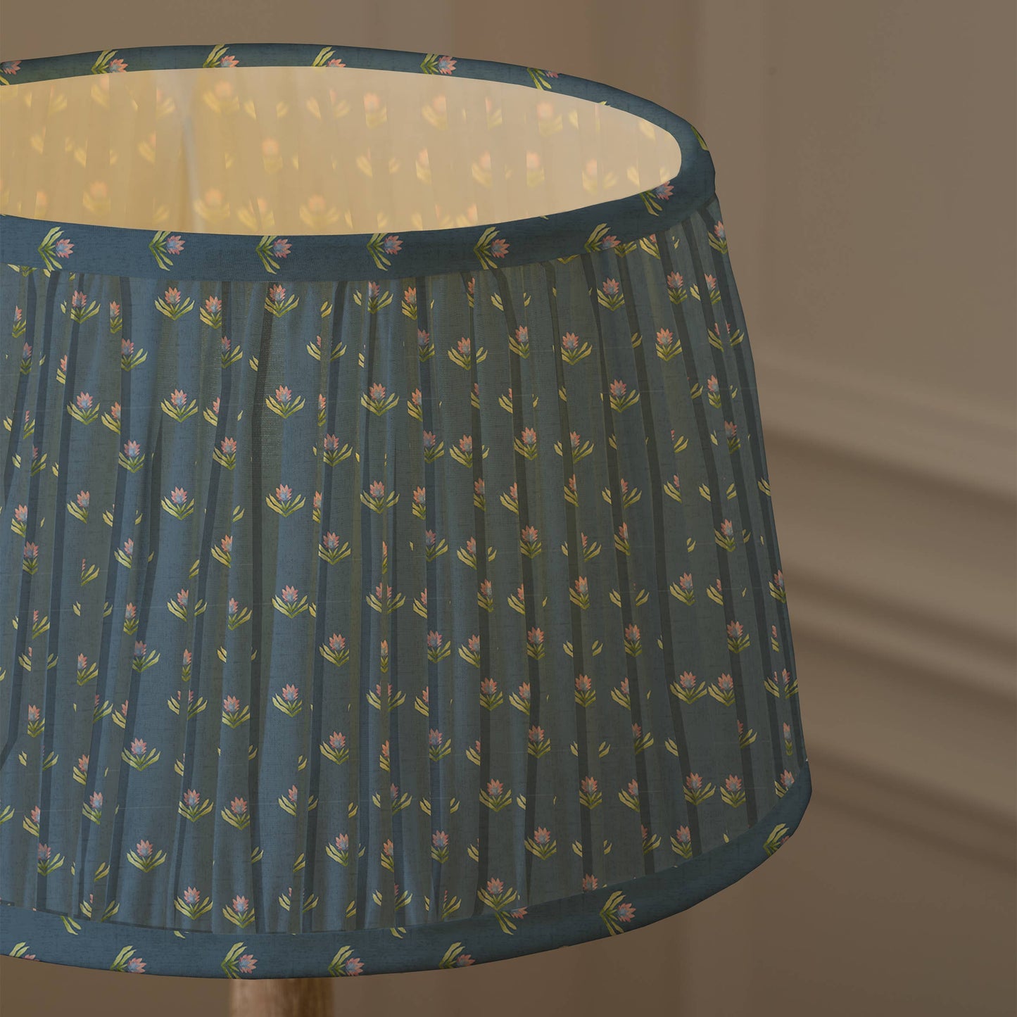Voyage Maison Raja Pleated Tapered Lamp Shade Denim 30cm