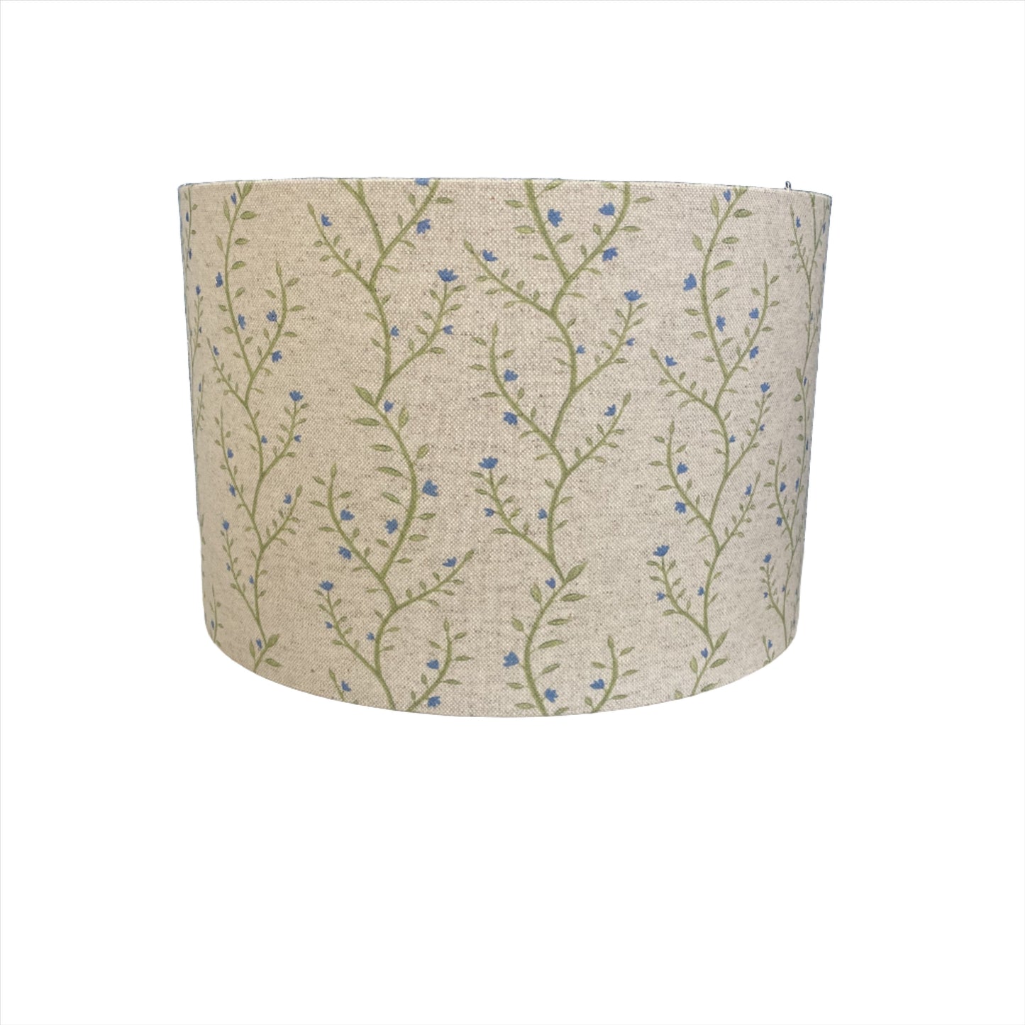 Raspberry Leaf Interiors Handmade Fabric Lampshade, 30cm Drum Boughton Cornflower