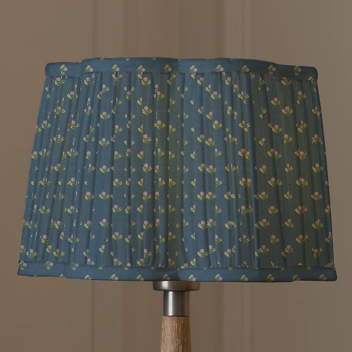 Voyage Maison Raja Pleated Scalloped Lamp Shade Denim 30cm