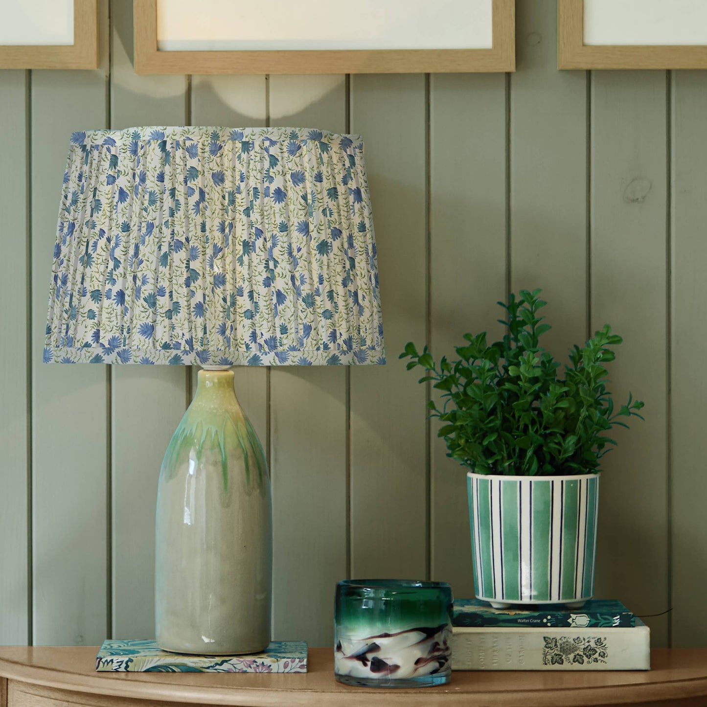 Voyage Maison Elai Pleated Scalloped Lamp Shade Denim 30cm