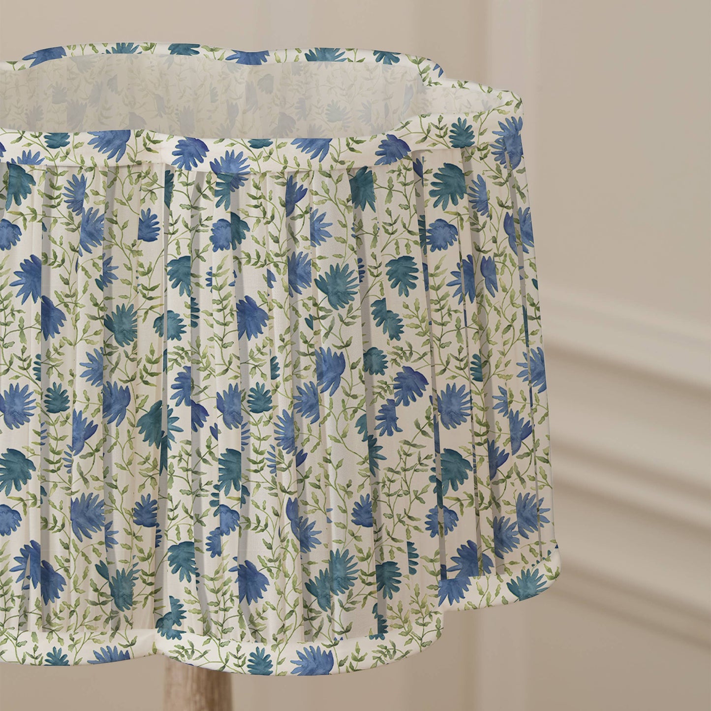 Voyage Maison Elai Pleated Scalloped Lamp Shade Denim 30cm