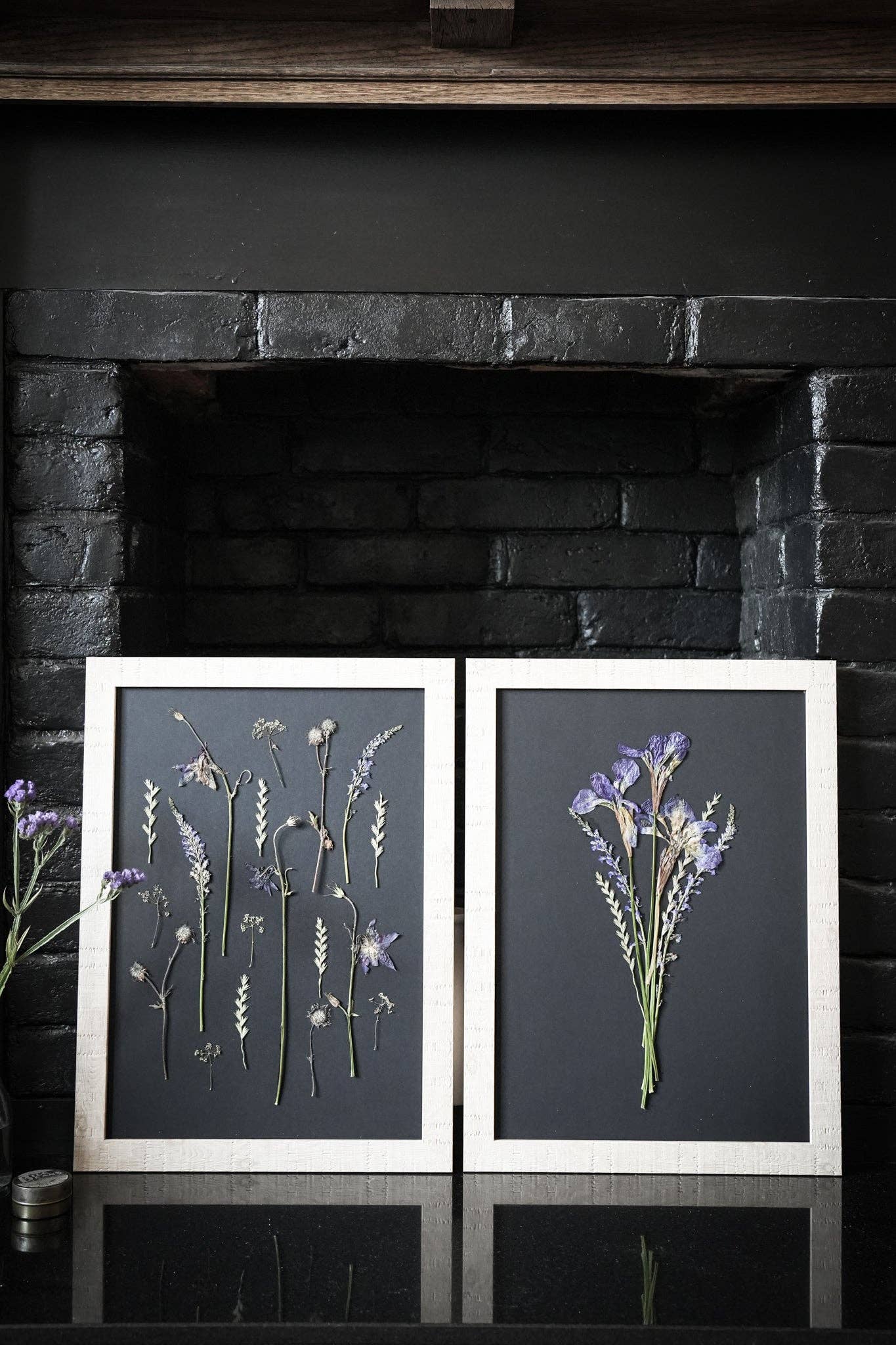 Nightfall Archive – Framed A3 Black Giclée Pressed Flower Print: Framed A3 Pressed Flower Print: Sand Frame