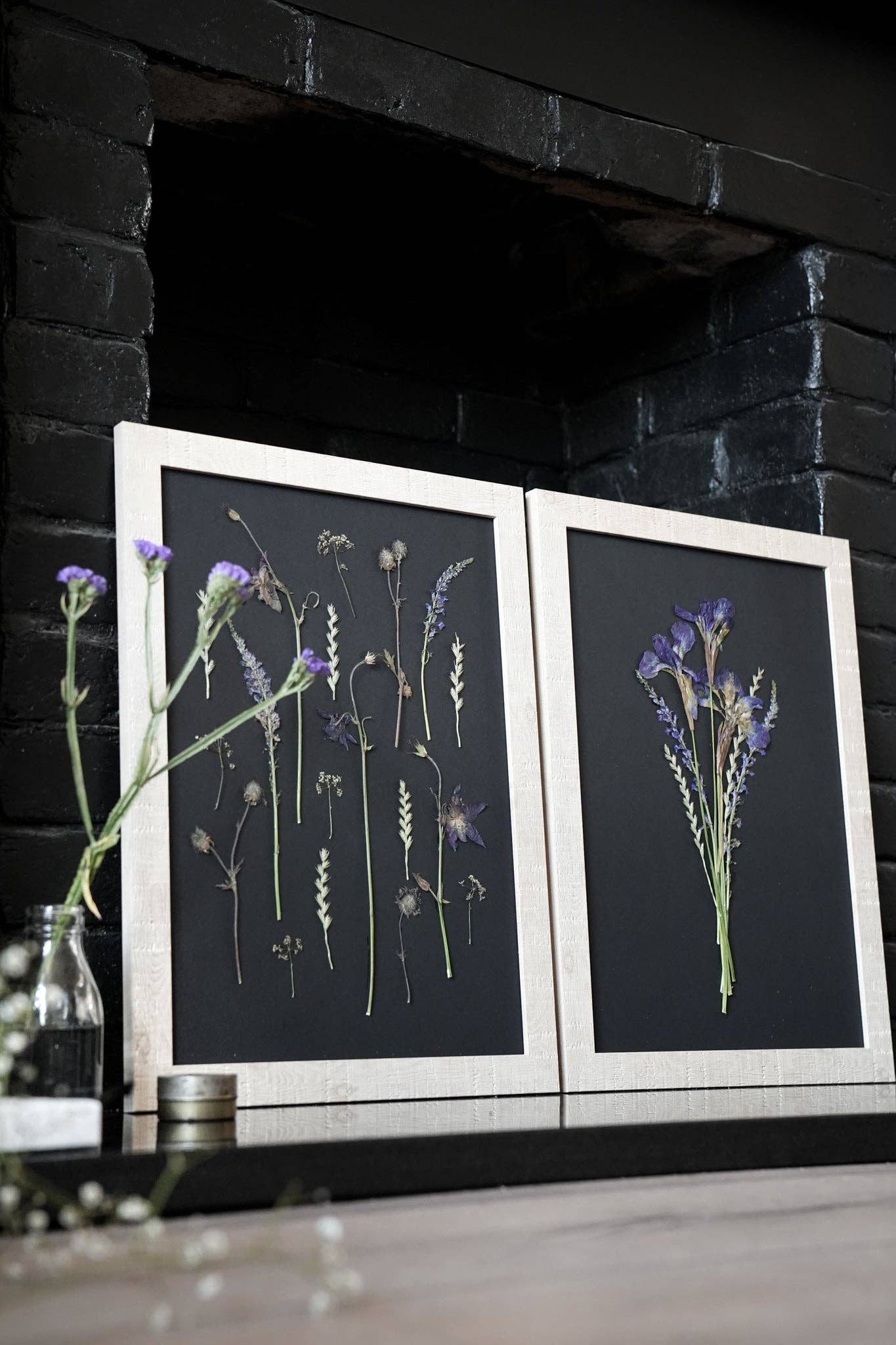 Nightfall Archive – Framed A3 Black Giclée Pressed Flower Print: Framed A3 Pressed Flower Print: Sand Frame