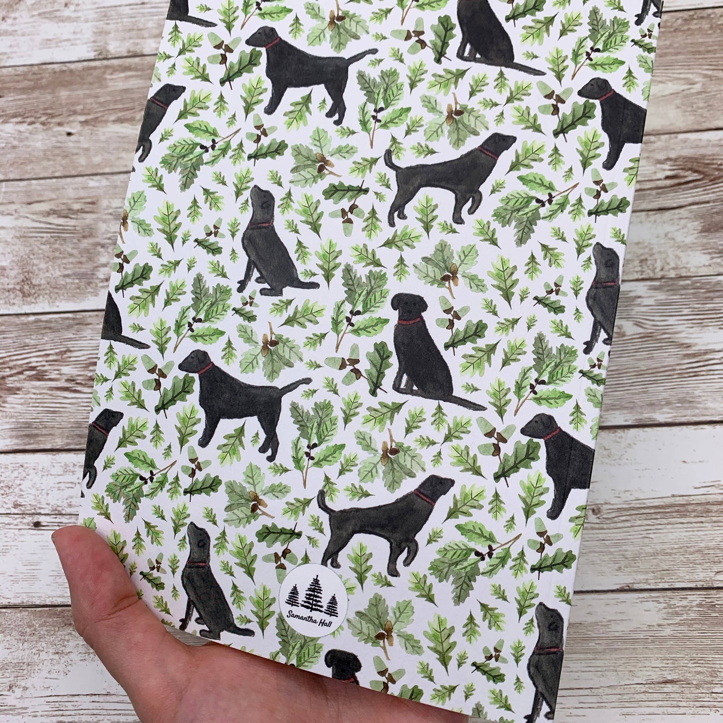 Samantha Hall Designs Black Labrador A5 Lined Notebook