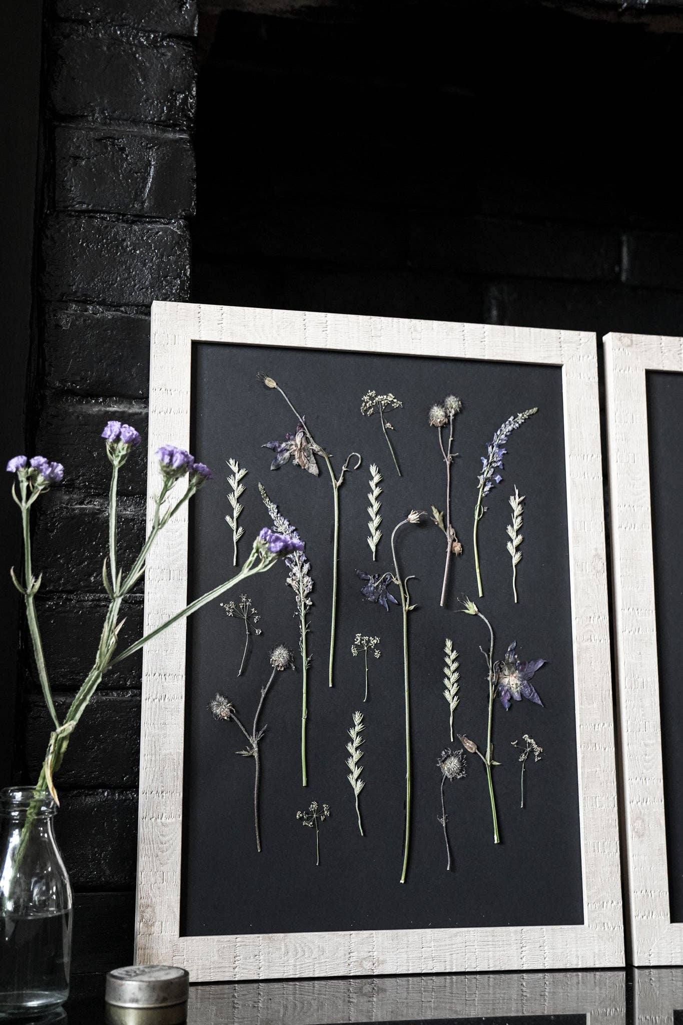 Nightfall Archive – Framed A3 Black Giclée Pressed Flower Print: Framed A3 Pressed Flower Print: Sand Frame