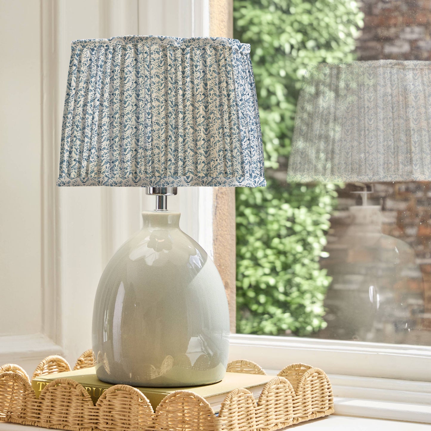 Voyage Maison Juna Pleated Scalloped Lamp Shade Denim 30cm