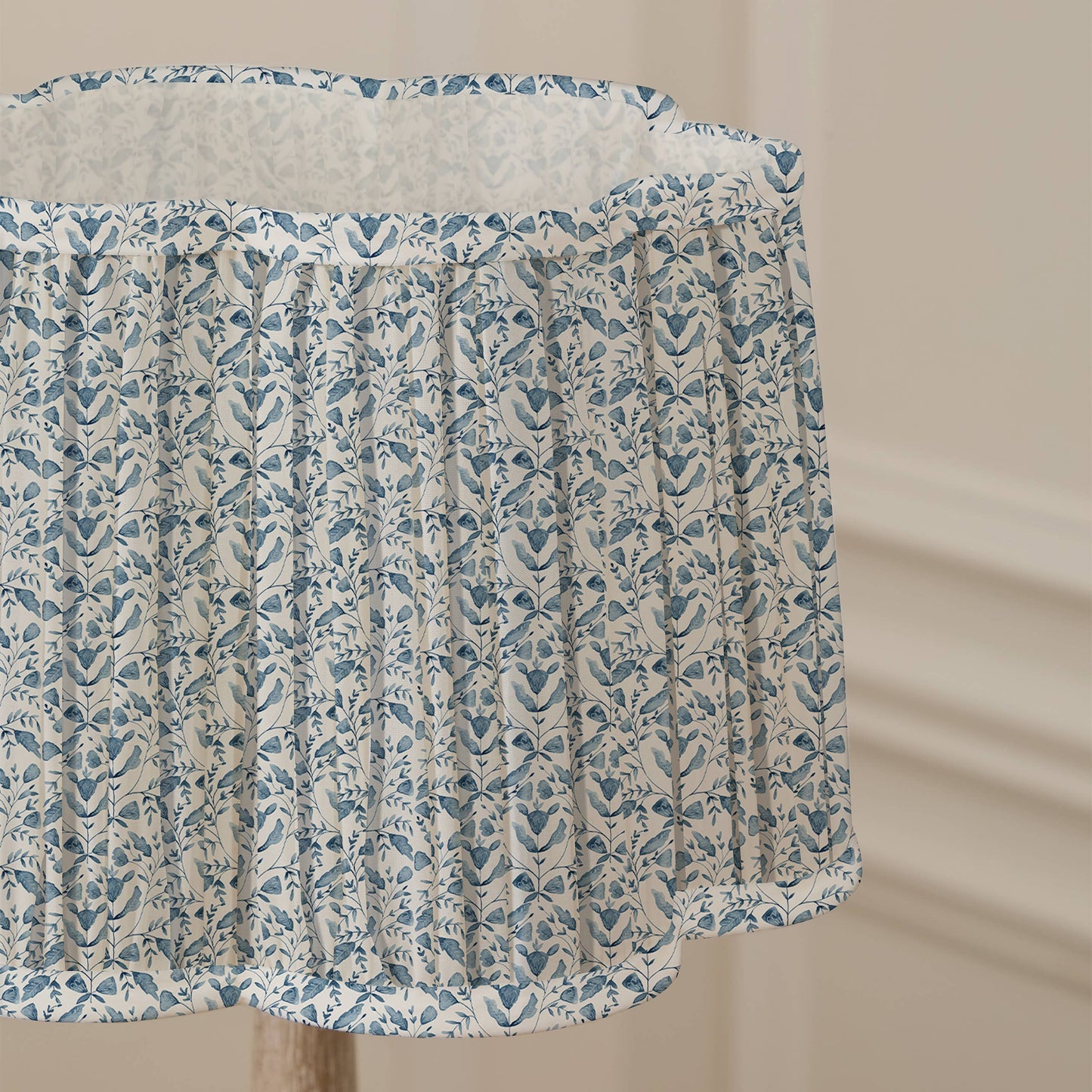 Voyage Maison Juna Pleated Scalloped Lamp Shade Denim 30cm