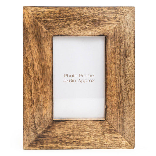 Dark Brown Mango Wood Wedge 4x 6" Photo Frame