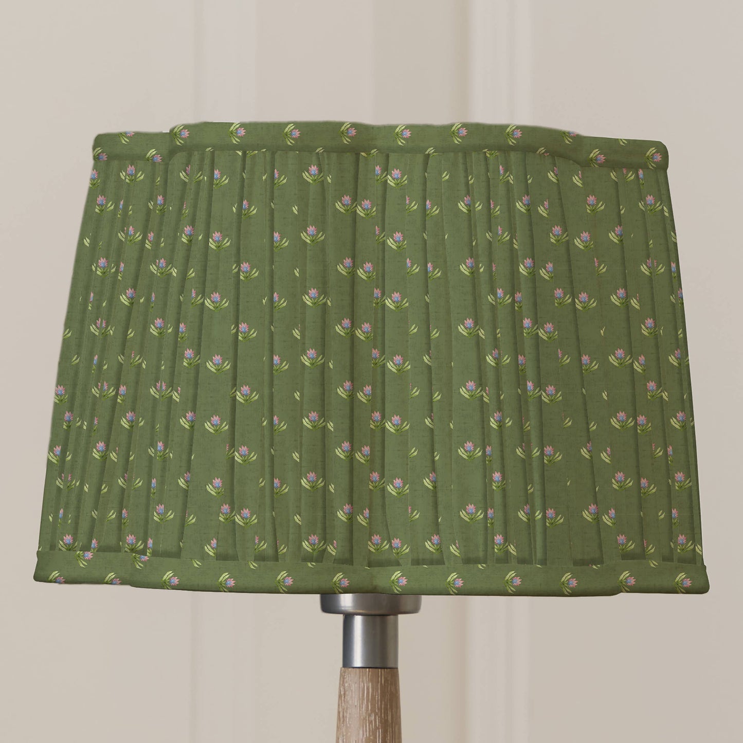 Voyage Maison Raja Pleated Scalloped Lamp Shade Sage 30cm