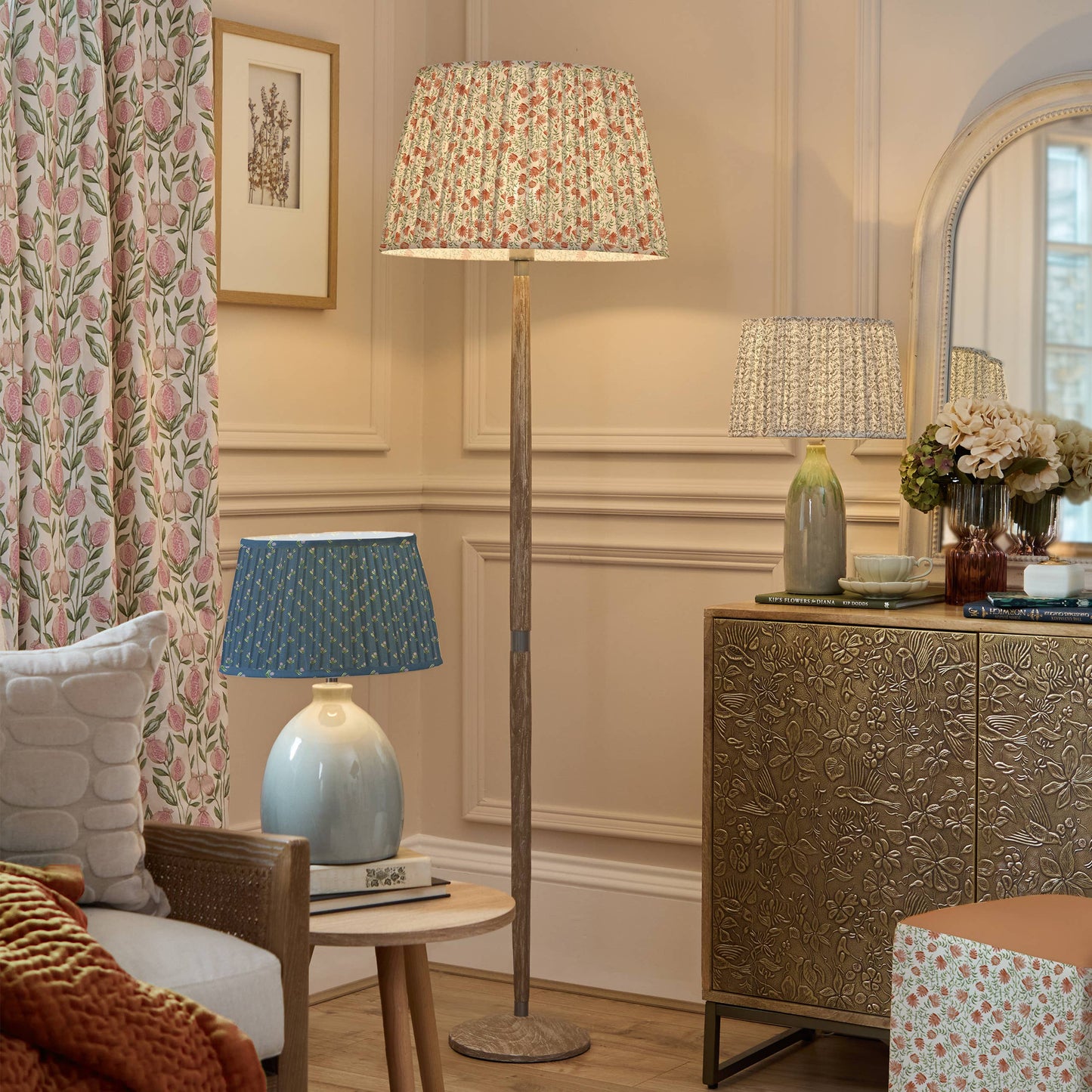 Voyage Maison Raja Pleated Tapered Lamp Shade Denim 30cm