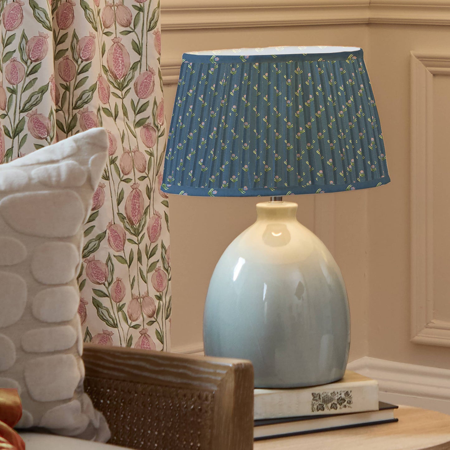 Voyage Maison Raja Pleated Tapered Lamp Shade Denim 30cm