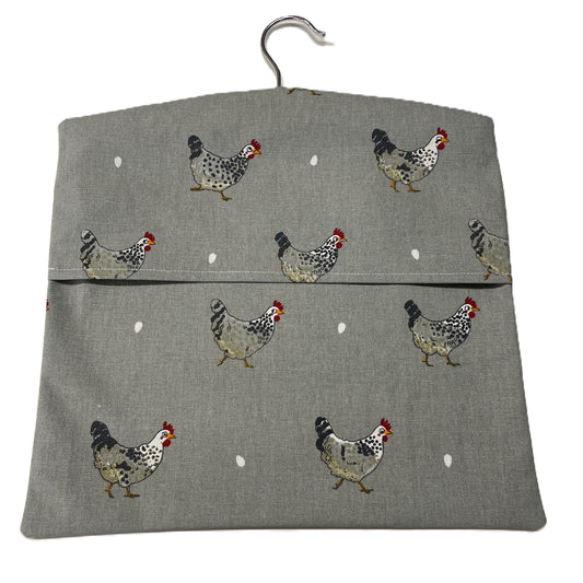 Raspberry Leaf Interiors Handmade Fabric Peg Bag  Sophie Allport Chicken