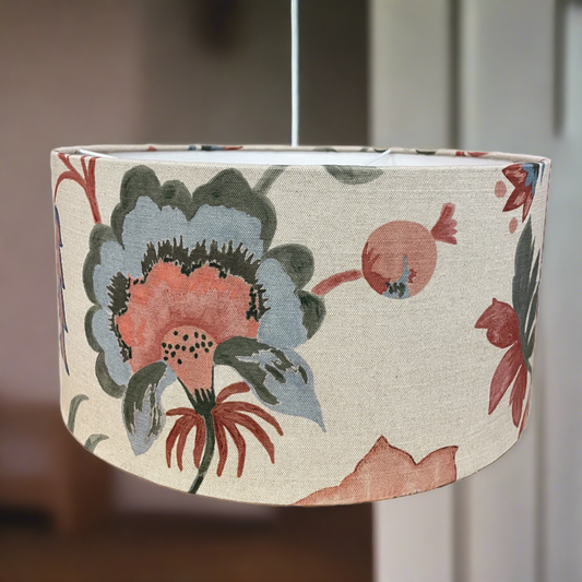 Raspberry Leaf Interiors Handmade Lampshade 40cm Drum Fleur Seashell