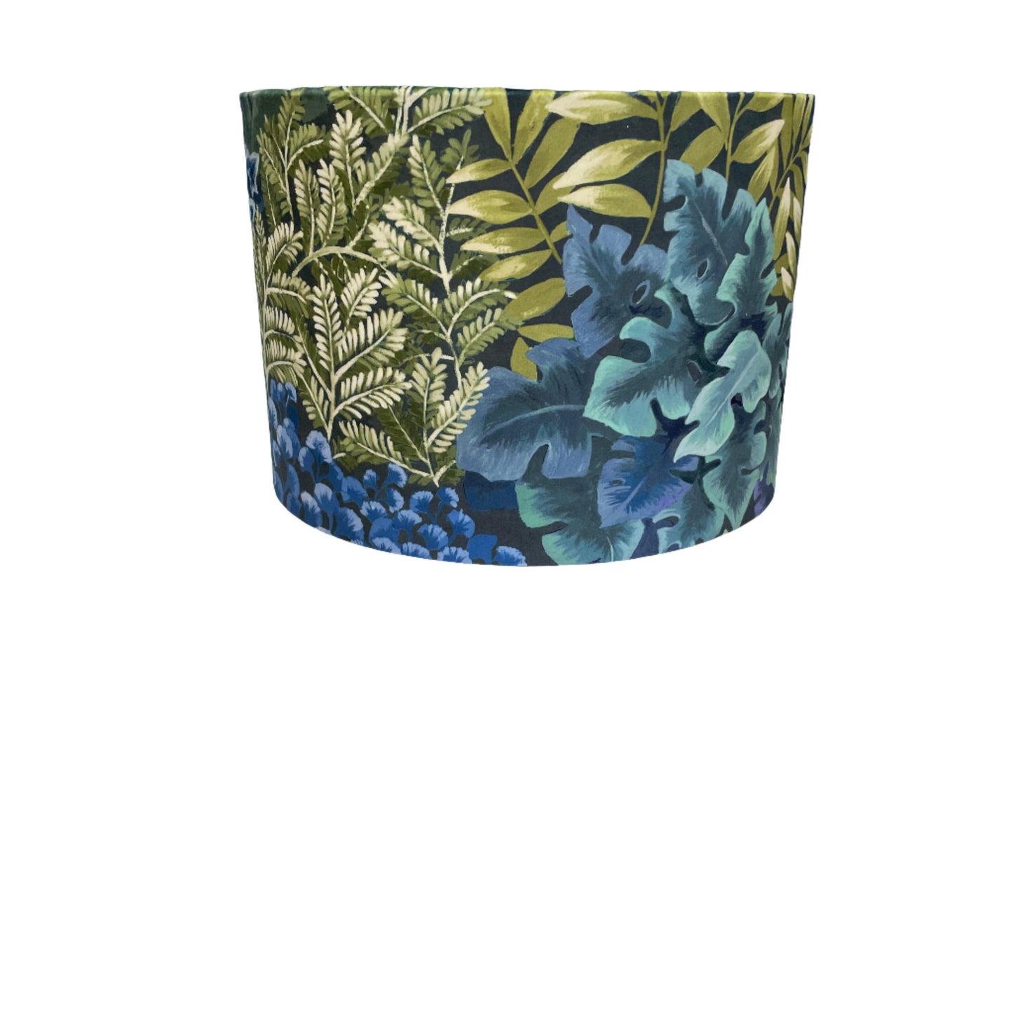 Raspberry Leaf Interiors Handmade Lampshade 30cm Drum Garden Wall Aruba Fabric