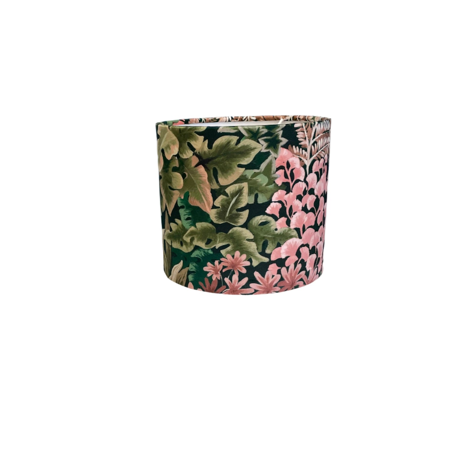 Raspberry Leaf Interiors Handmade Lampshade 20cm Drum Garden Wall Coral