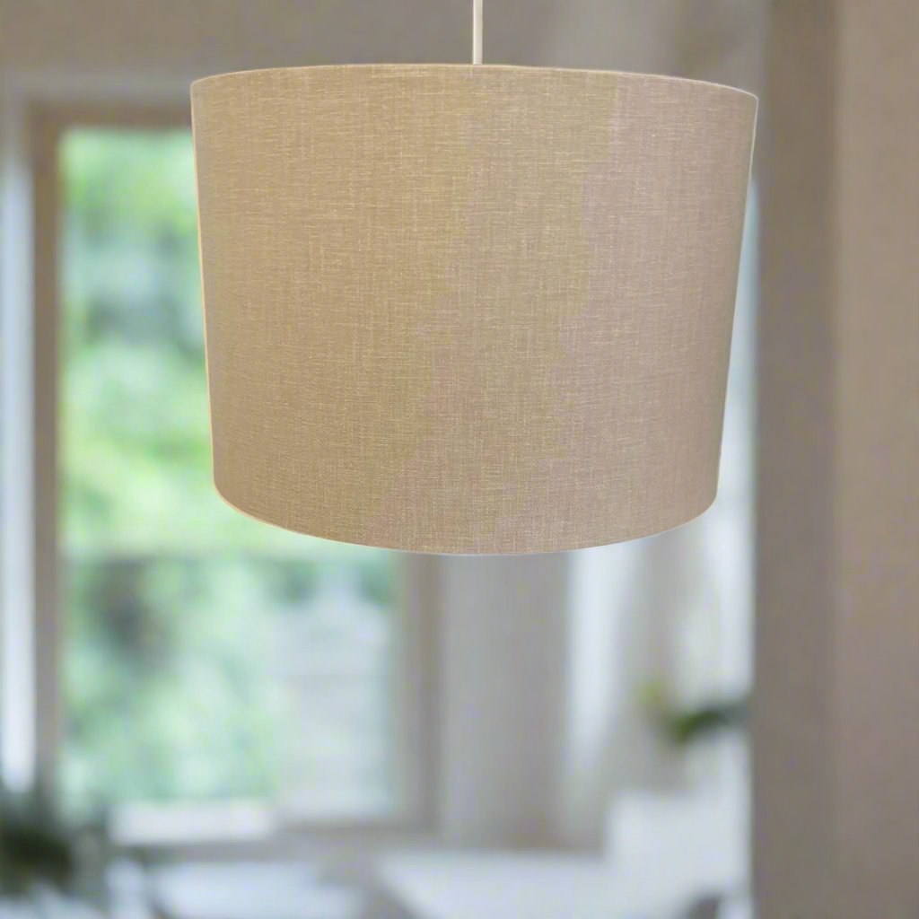 Raspberry Leaf Interiors Handmade Lampshade 30cm Drum Oslo Sandstone