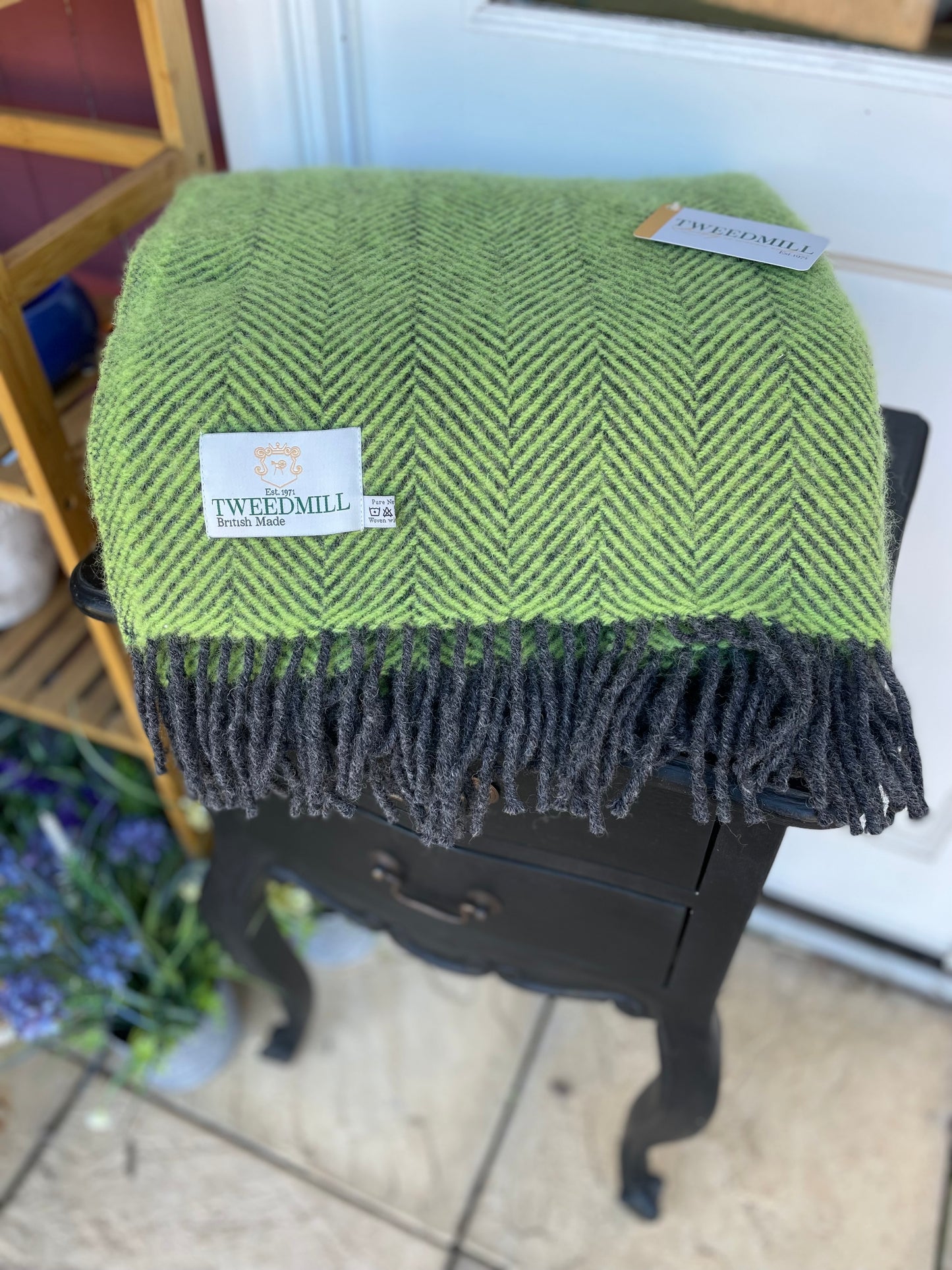 Tweedmill Zest and Charcoal Lifestyle Herringbone Throw