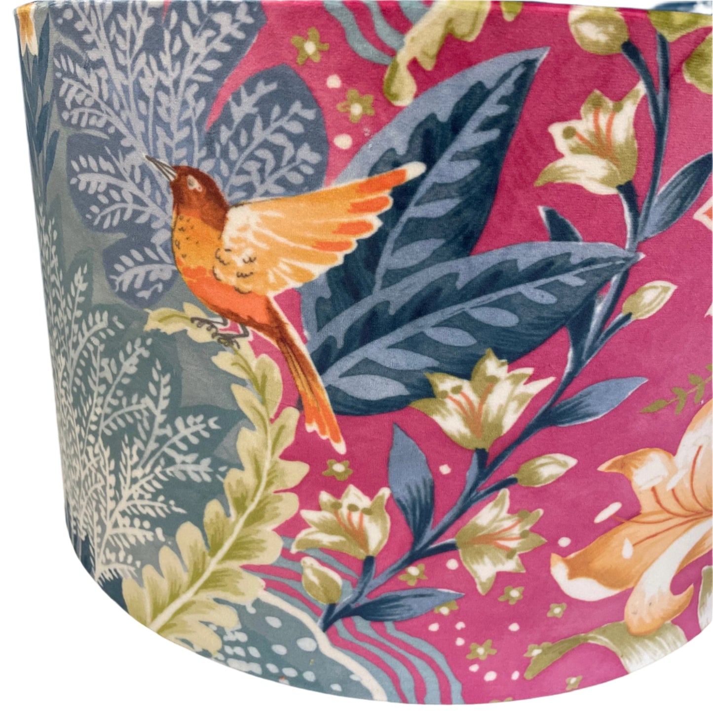Raspberry Leaf Interiors Handmade Lampshade Drum Ceiling Light Babooshka Hot Pink
