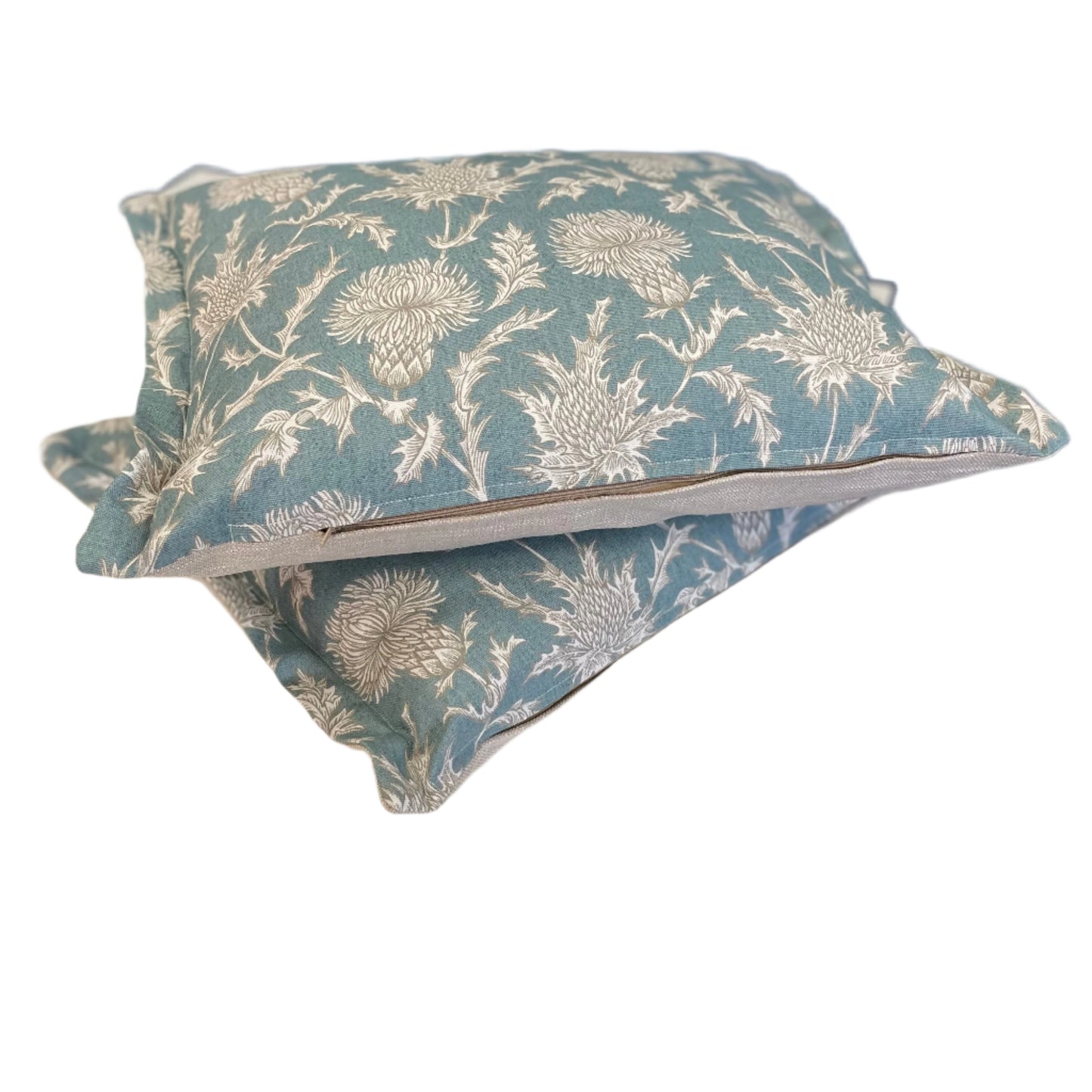 Carlina Teal, Scottish Thistle Cushion 15" x 19", 38cm x 48cm