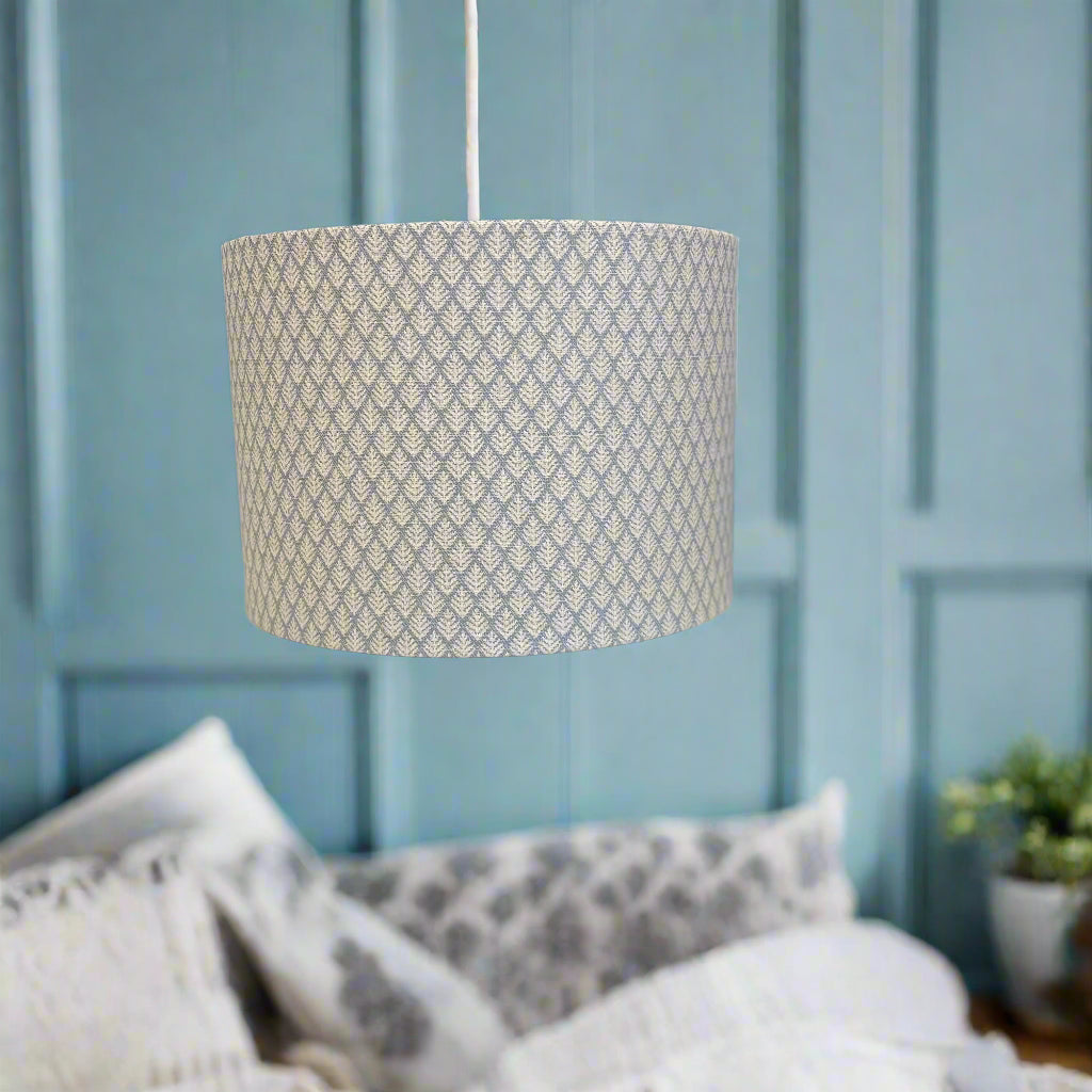 Raspberry Leaf Interiors Handmade Lampshade 30cm Drum Florrie Delft