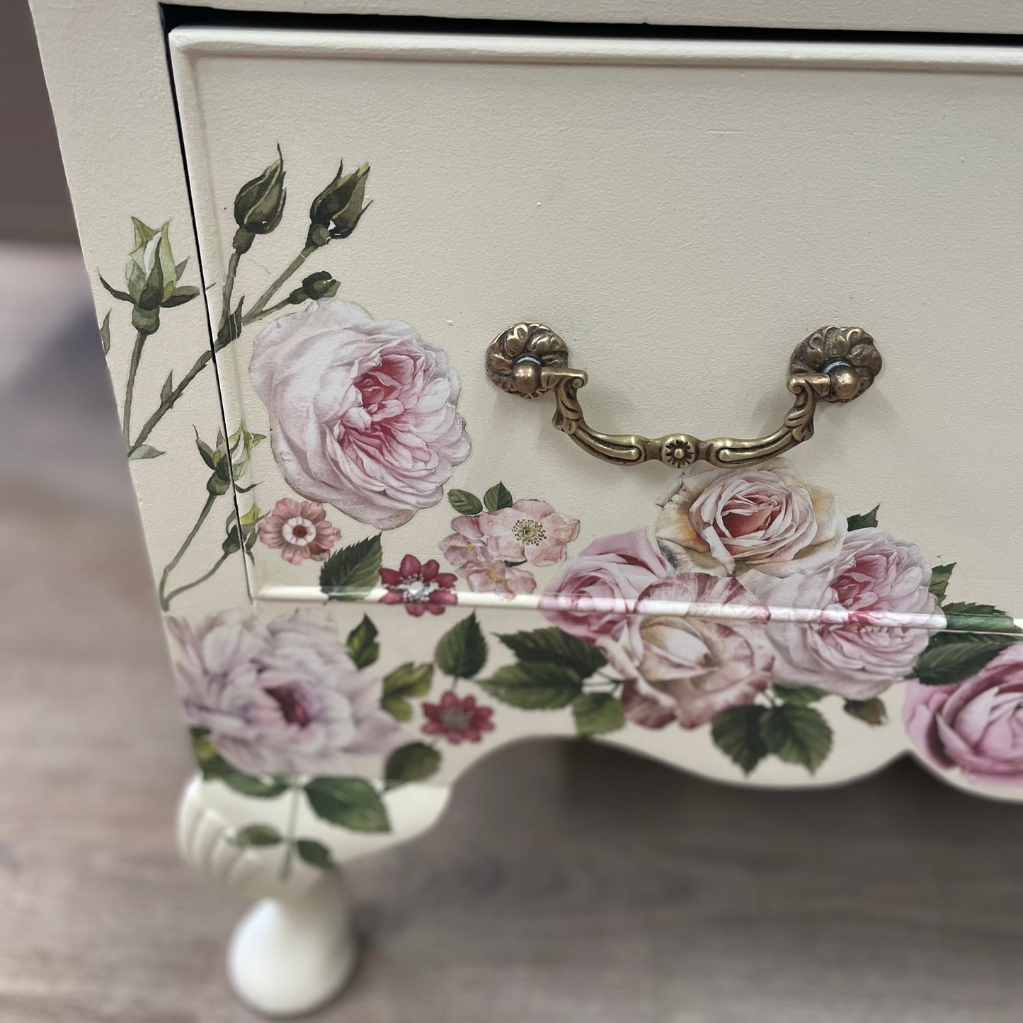 Upcycled Chest of Drawers with Floral Detail