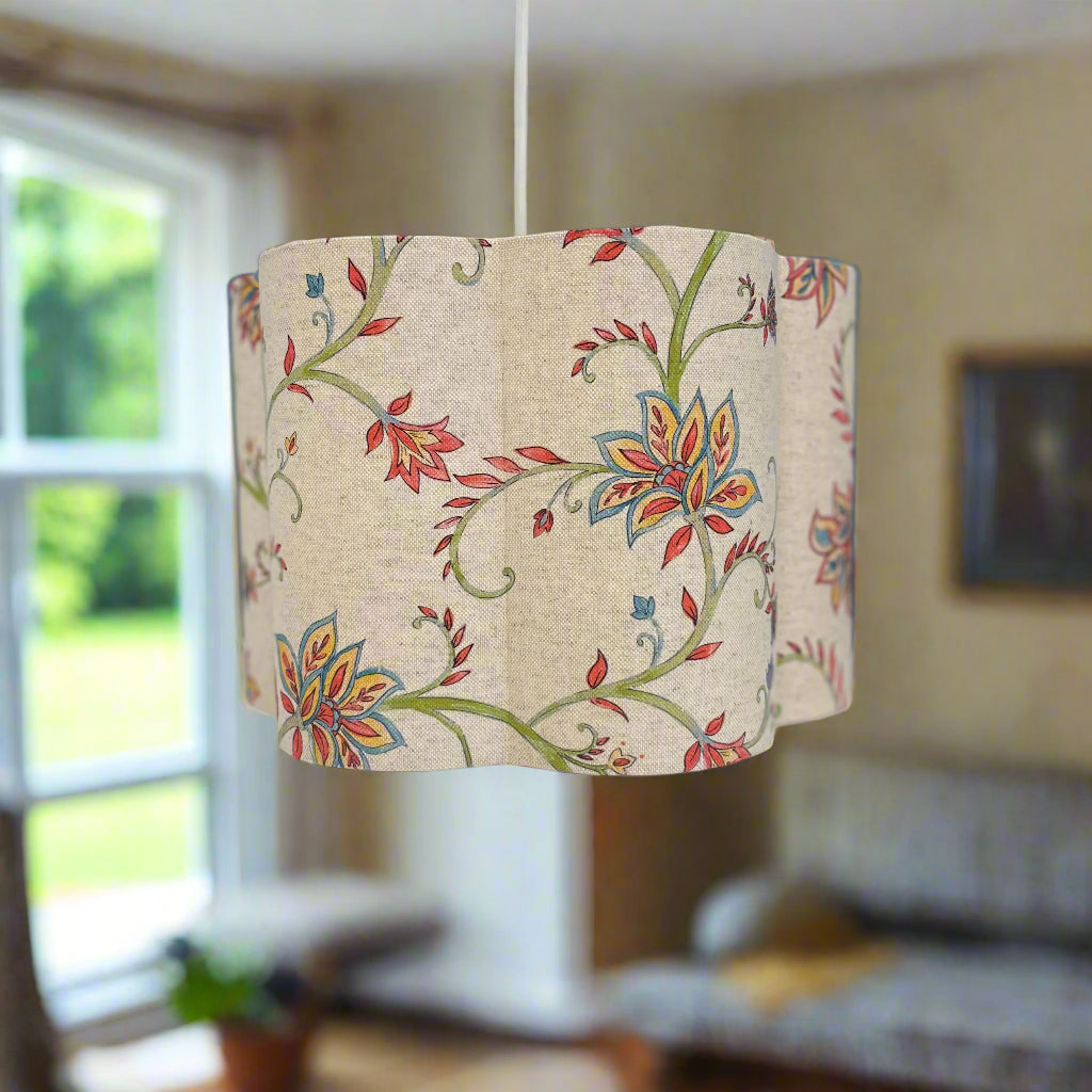 Raspberry Leaf Interiors Handmade Scalloped Lampshade Kentwell Poppy