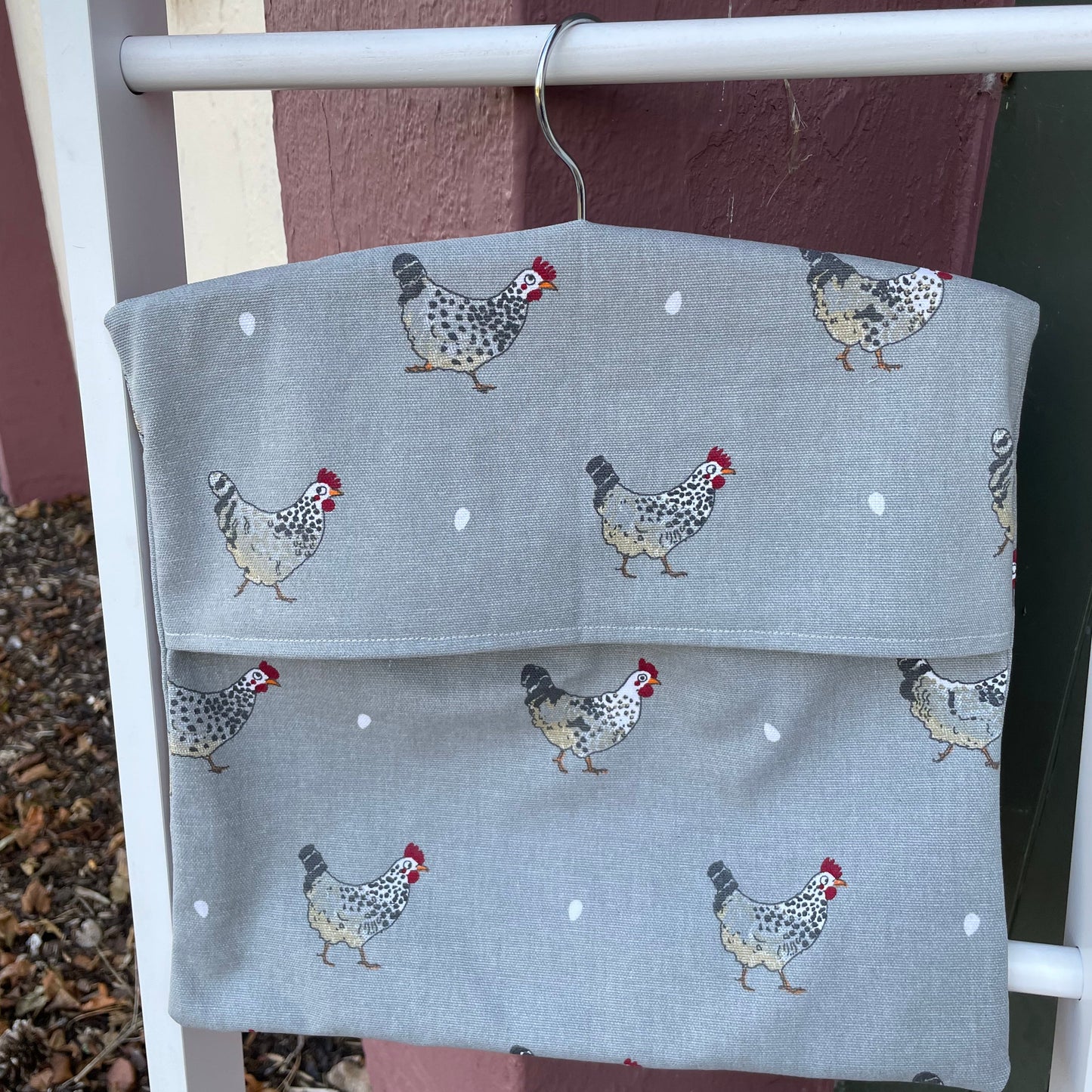 Raspberry Leaf Interiors Handmade Fabric Peg Bag Sophie Allport Chicken