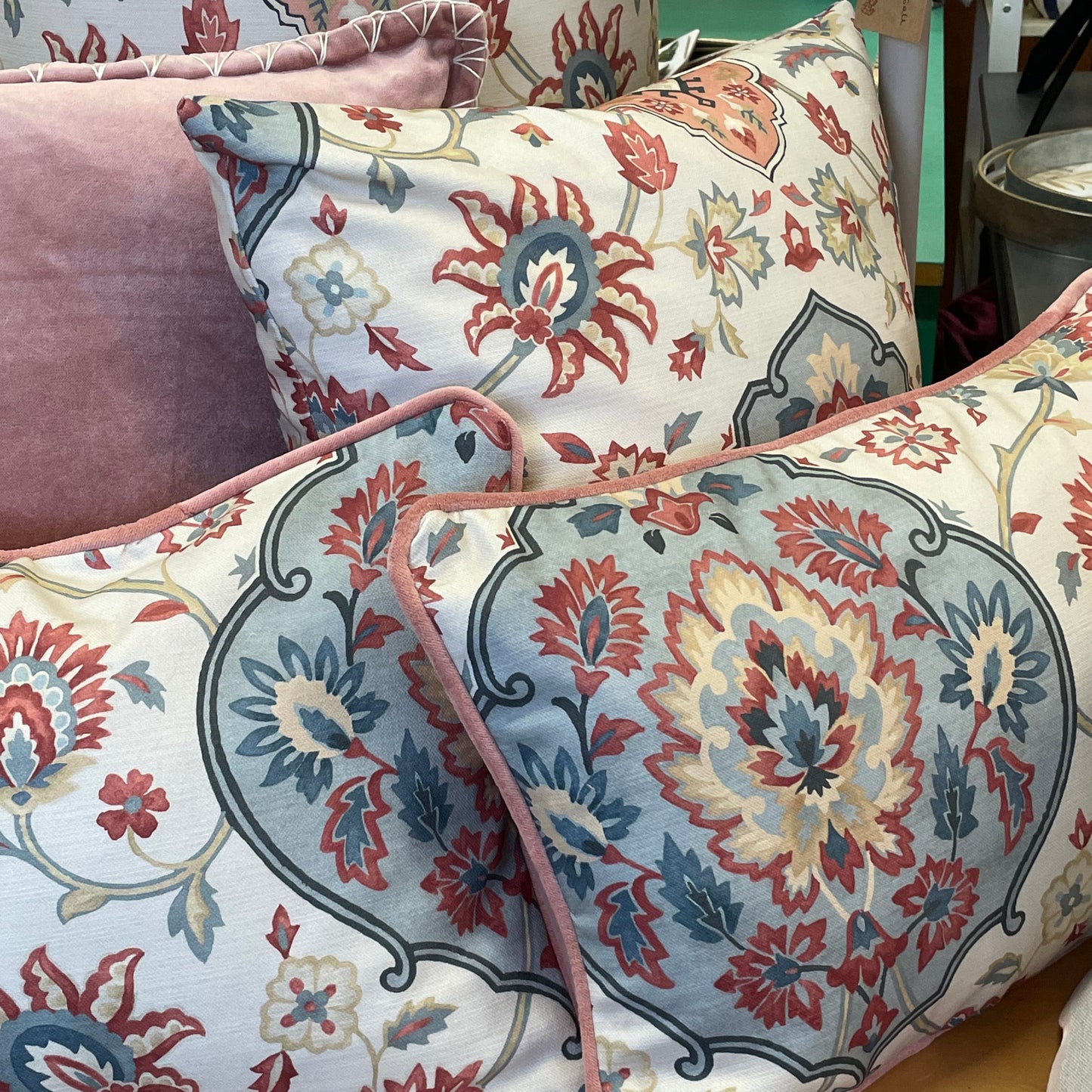 Raspberry Leaf Interiors Cushion Perseus Tapestry 18" (45cm) Feather Filled