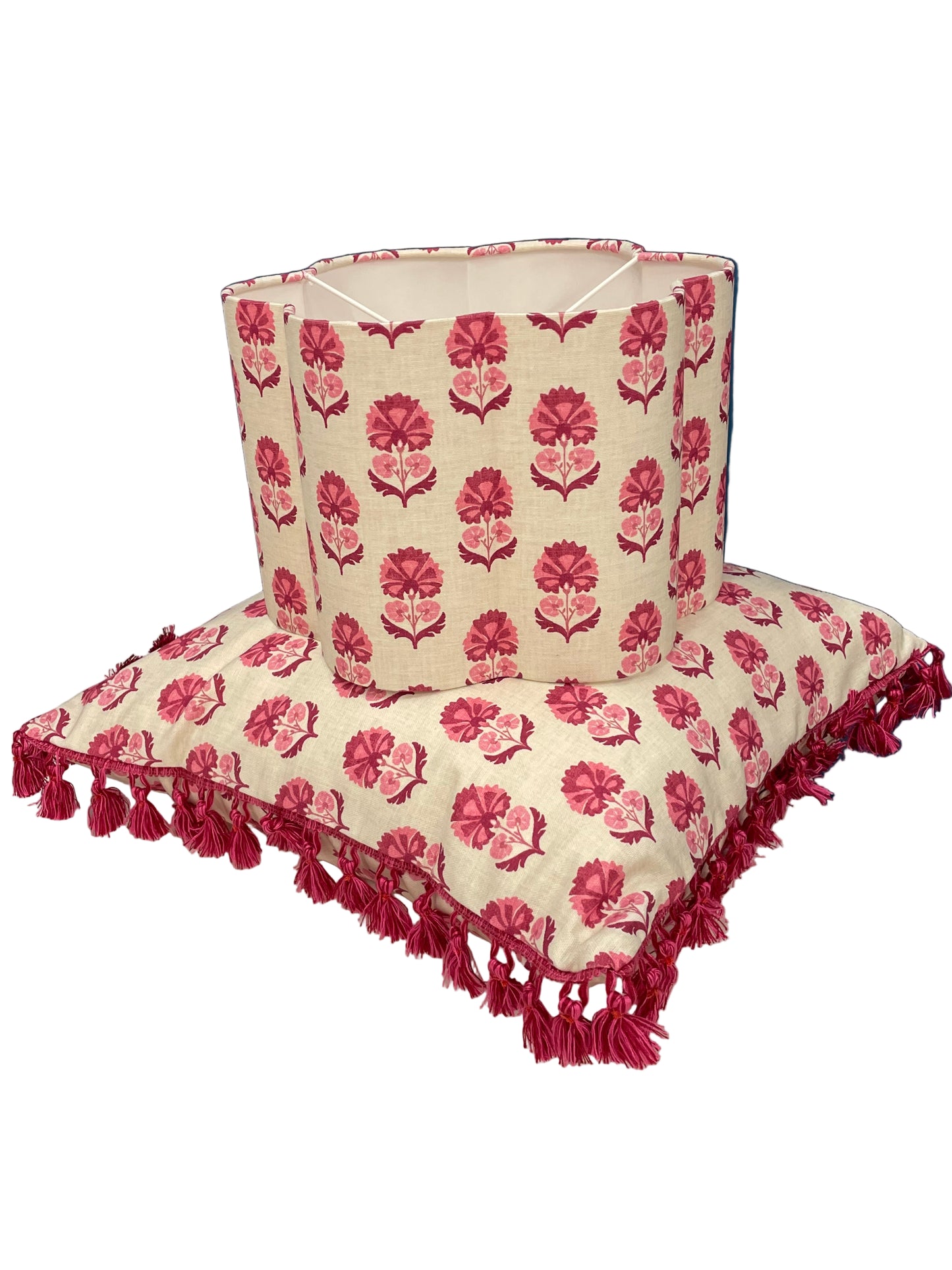 Raspberry Leaf Interiors Handmade Scalloped Lampshade 30cm Shani Carmine