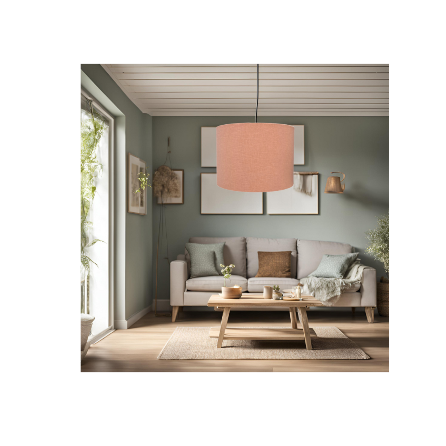 Raspberry Leaf Interiors Handmade Lampshade 30cm Drum Oslo Candyfloss Pink Fabric