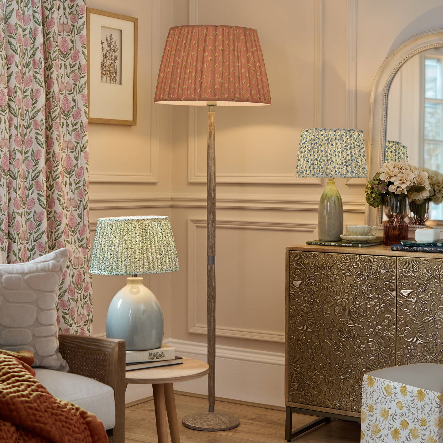 Voyage Maison Elai Pleated Scalloped Lamp Shade Denim 30cm