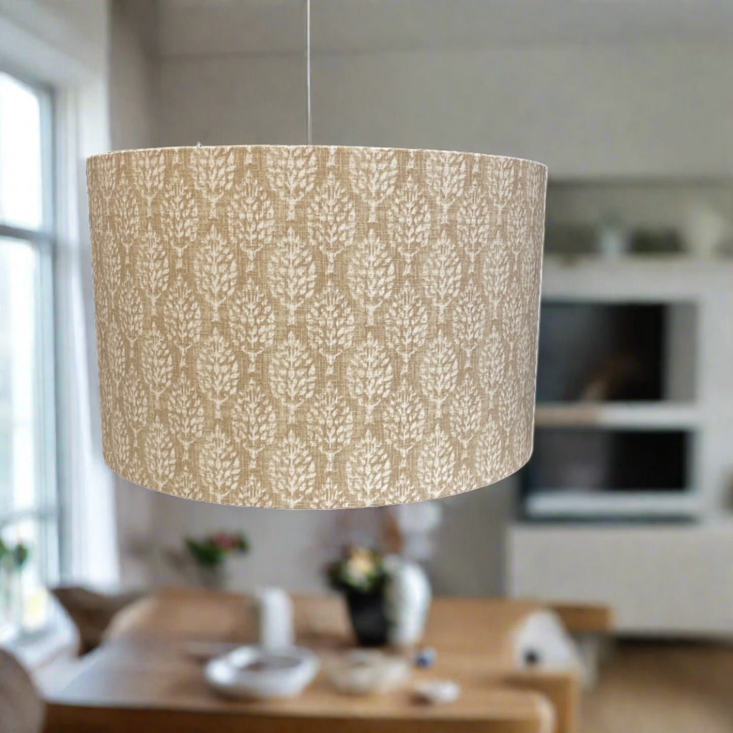 Raspberry Leaf Interiors Handmade Lampshade 40cm Drum Kemble Maize