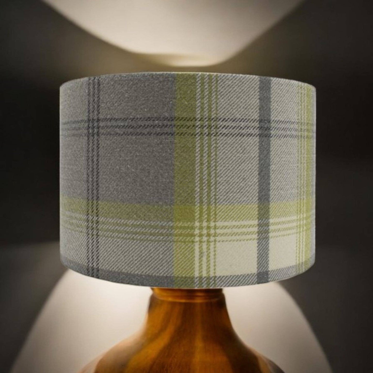 Citrus Balmoral check lampshade Citrus & Grey 30cm