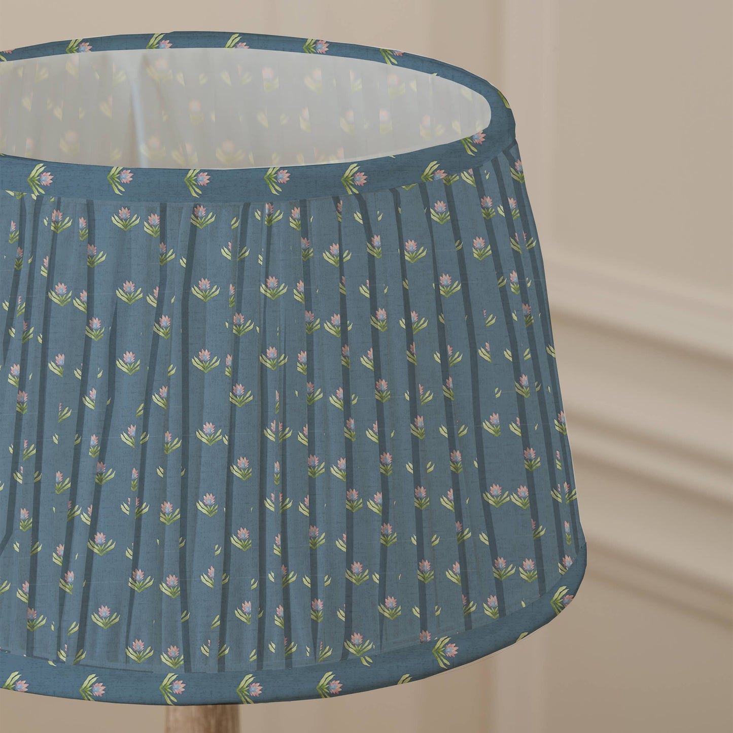 Voyage Maison Raja Pleated Tapered Lamp Shade Denim 30cm