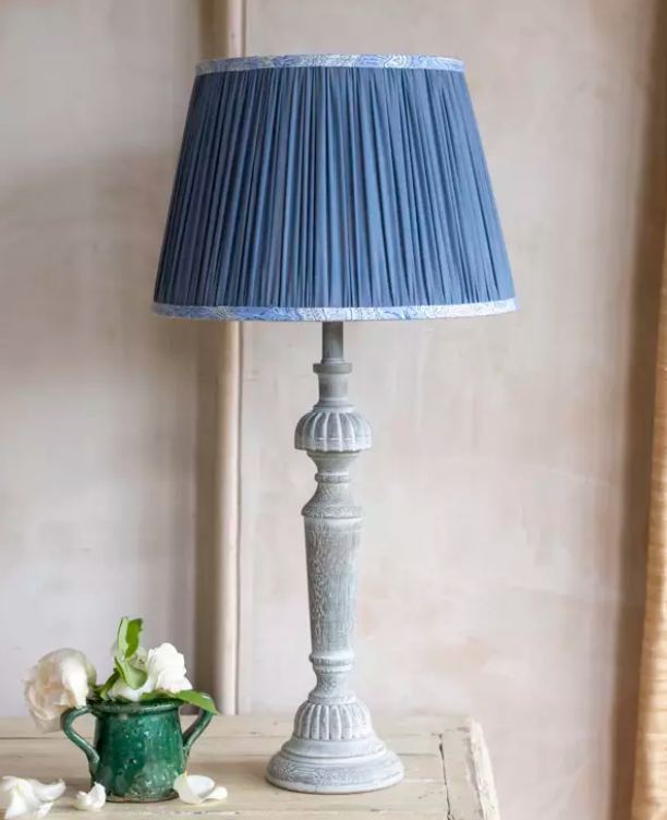 Cotton Pleated Lampshade Cornflower, 35cm