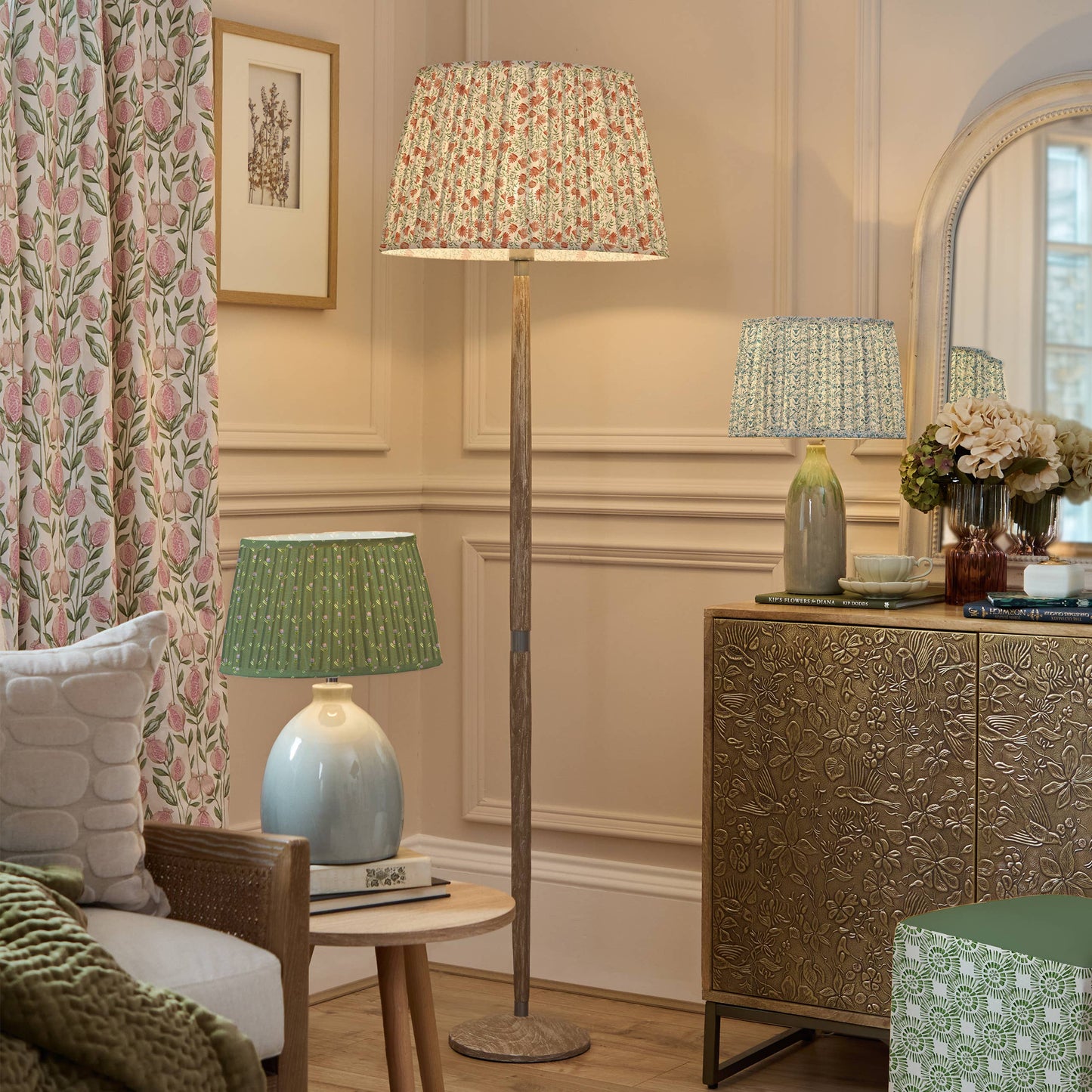 Voyage Maison Juna Pleated Scalloped Lamp Shade Denim 30cm