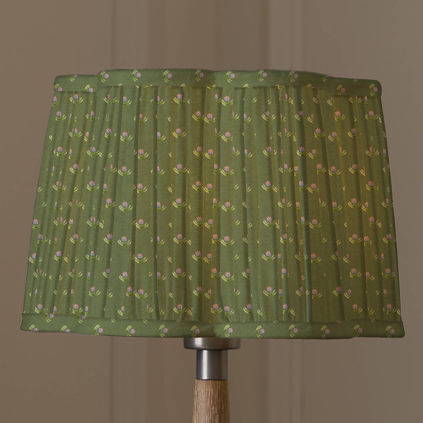 Voyage Maison Raja Pleated Scalloped Lamp Shade Sage 30cm
