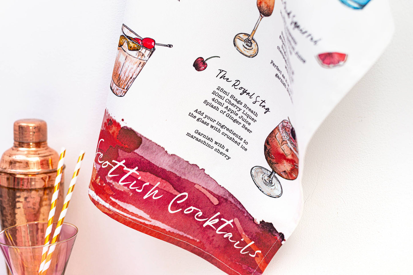 Scottish Signature Cocktails Tea Towel
