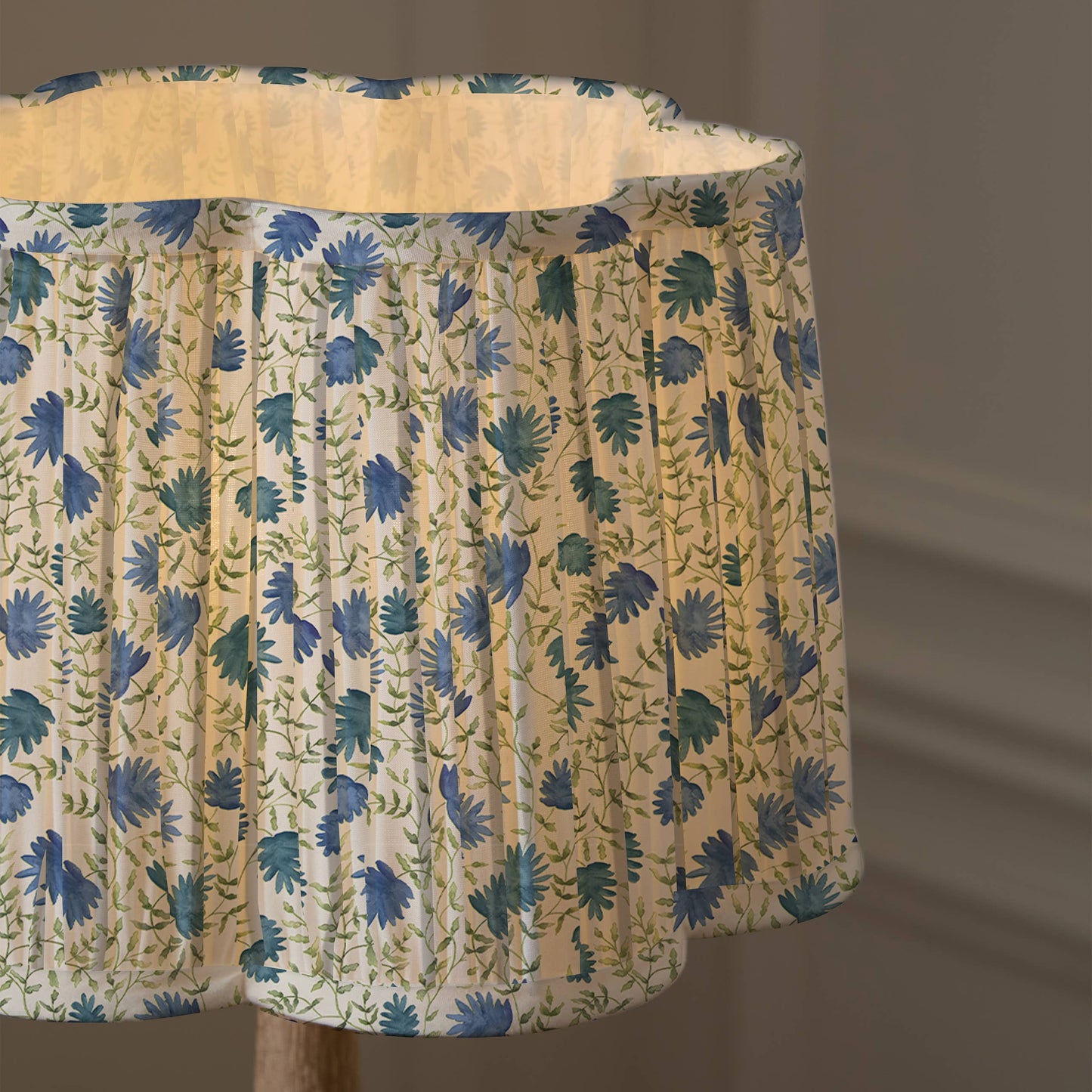 Voyage Maison Elai Pleated Scalloped Lamp Shade Denim 30cm