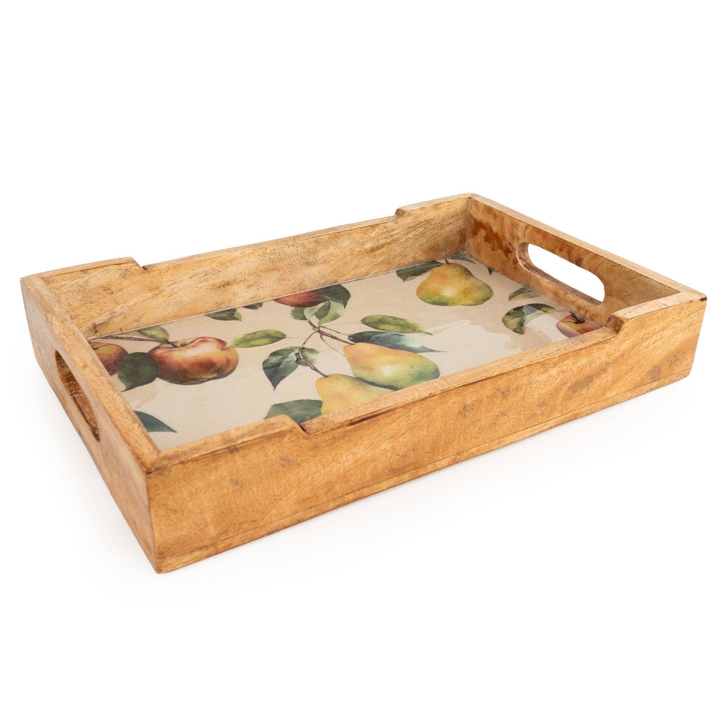 Mango Wood Tray - Apples & Pears