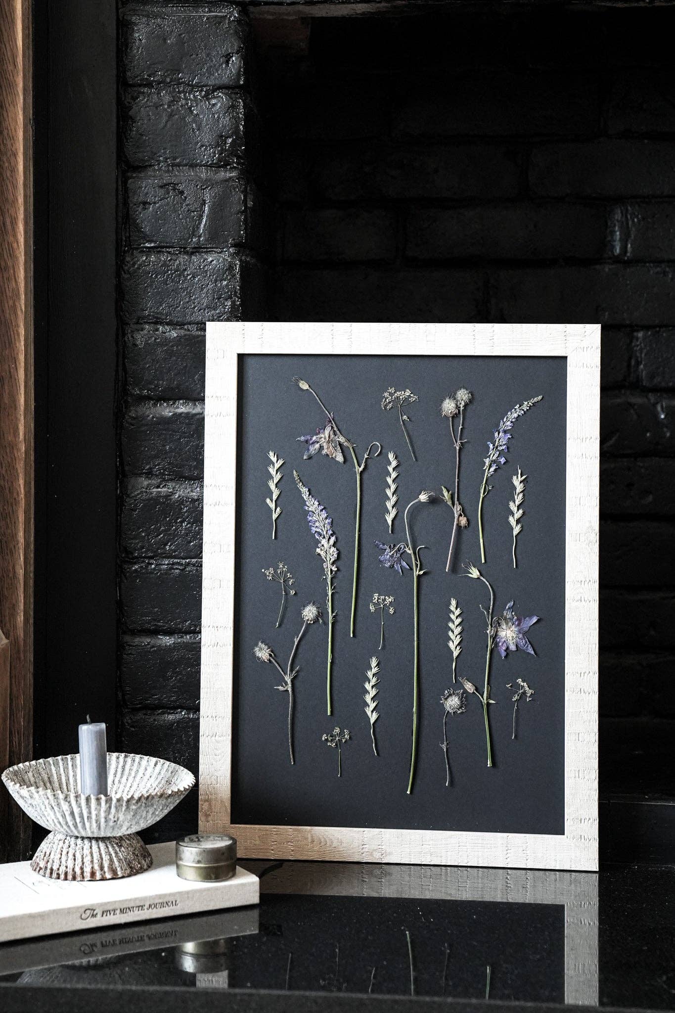 Nightfall Archive – Framed A3 Black Giclée Pressed Flower Print: Framed A3 Pressed Flower Print: Sand Frame