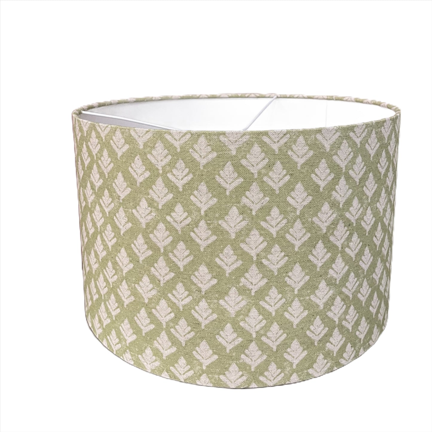 Raspberry Leaf Interiors Handmade Lampshade 40cm Drum Elsham Fennel