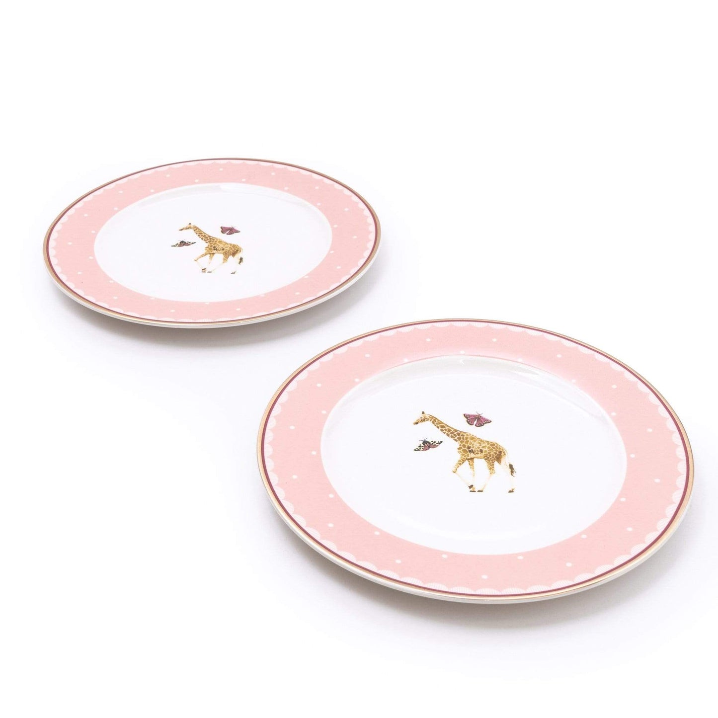 Giraffe Pink Side Plates with gift box, set of 2