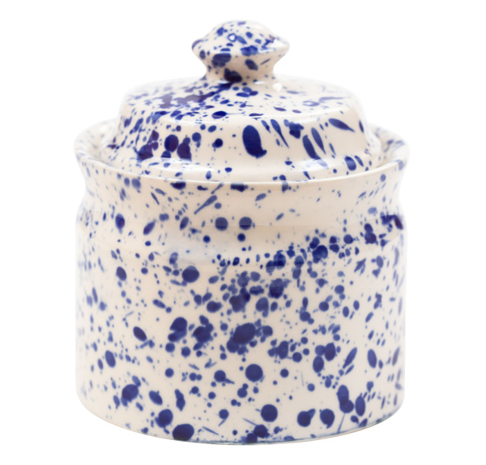 Blue Splatter Sugar Bowl Handmade