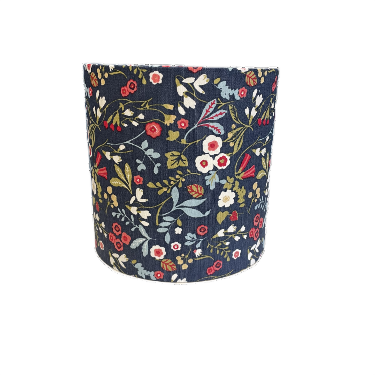 Raspberry Leaf Interiors Handmade Lampshade 20cm Drum Style Ashbee Navy