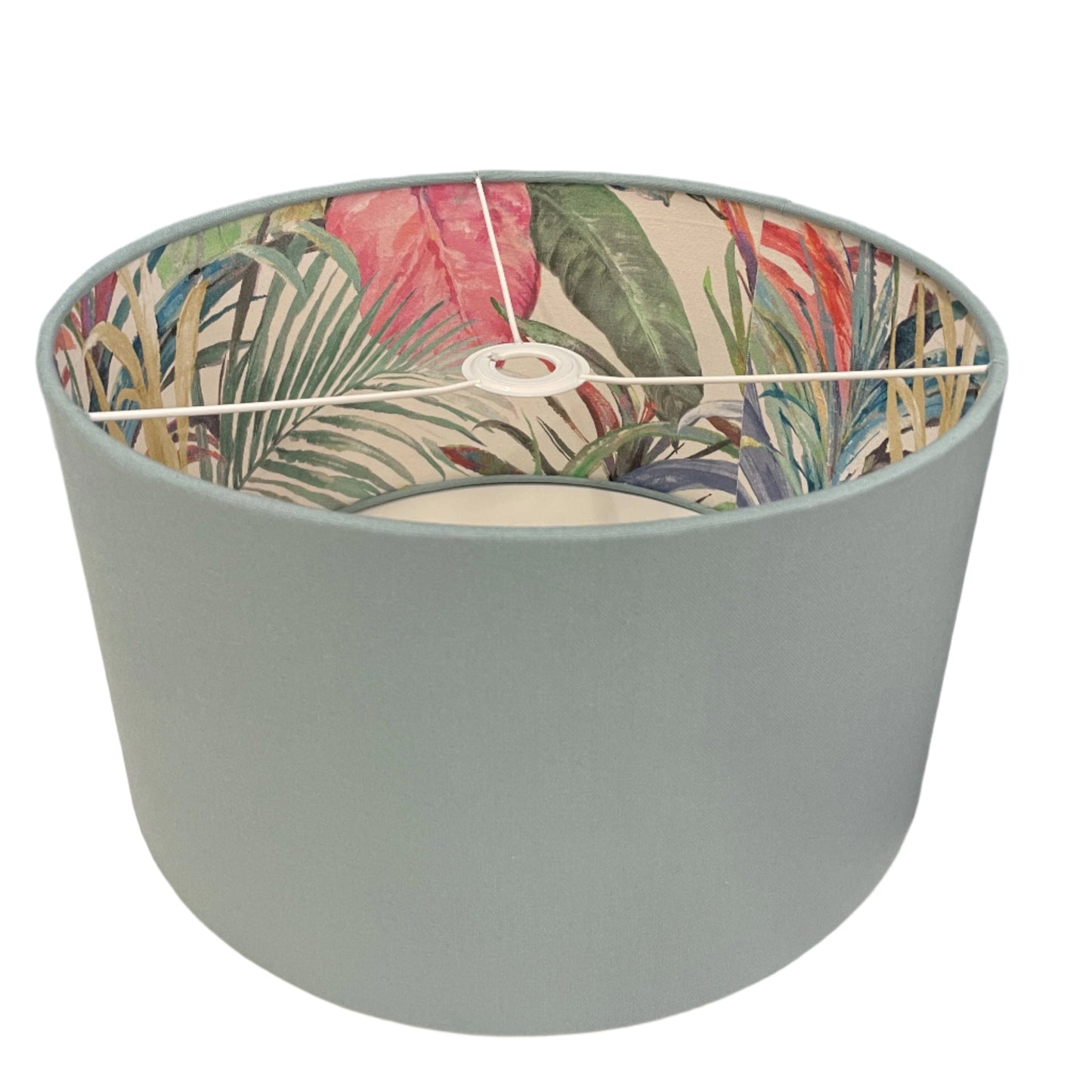 Raspberry Leaf Interiors Handmade Lampshade 40cm Easy Fit Los Angeles Rainbow and Azure Blue
