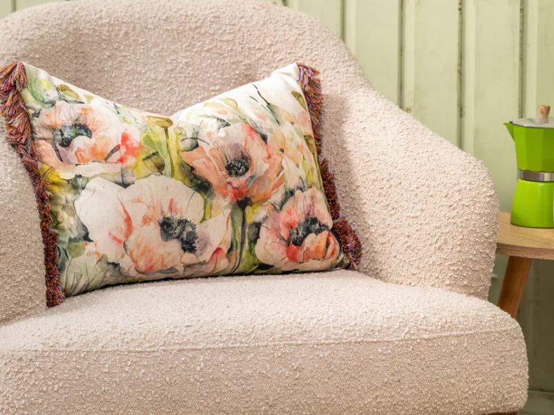 Voyage Maison Papavera Sweetpea Printed Cushion 40cm x 60cm
