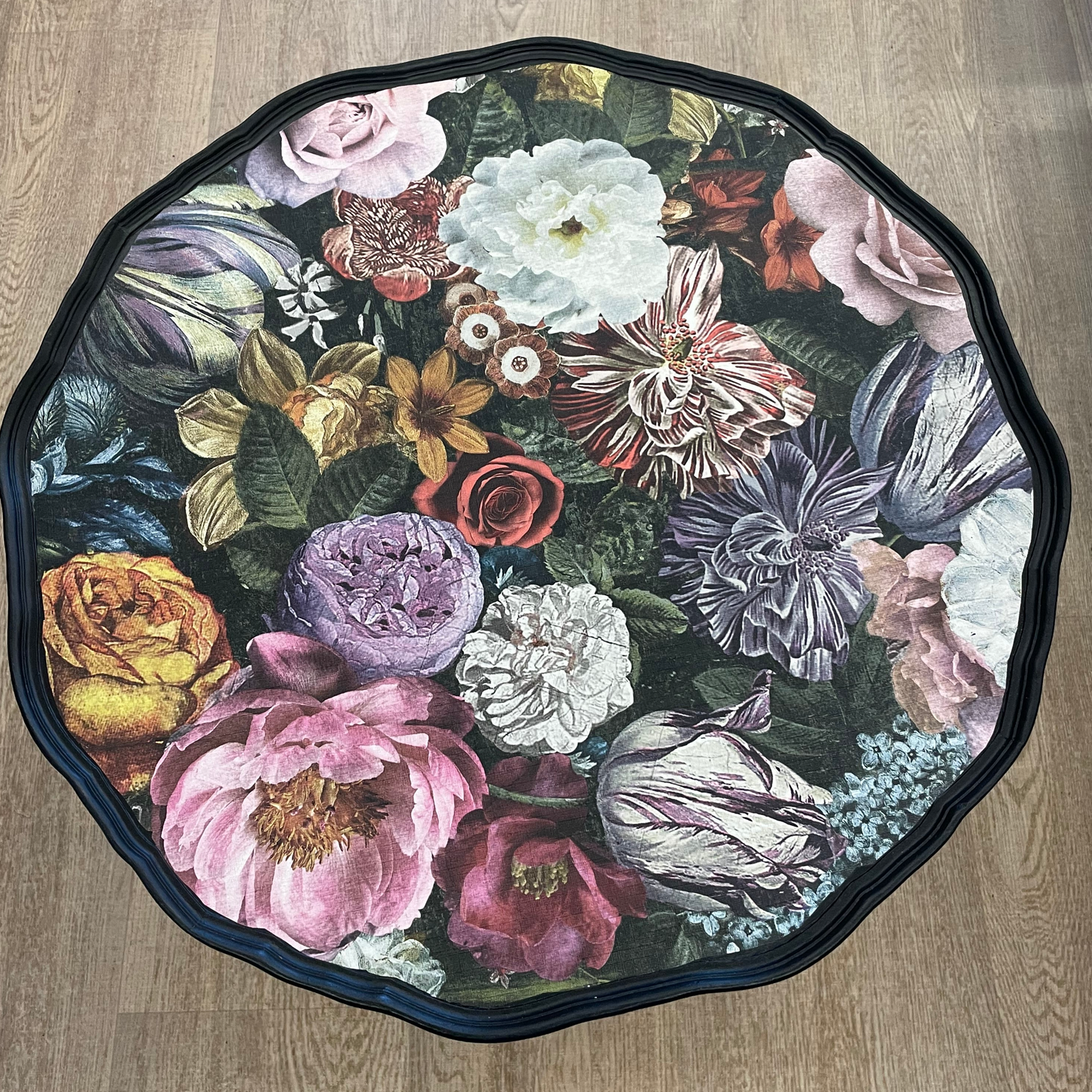 Upcycled Small Coffee Table with Floral Design
