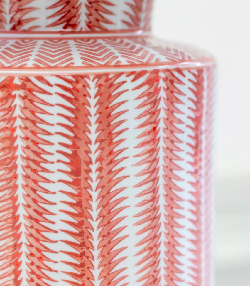 Lamp Serrato Coral with Taupe Shade